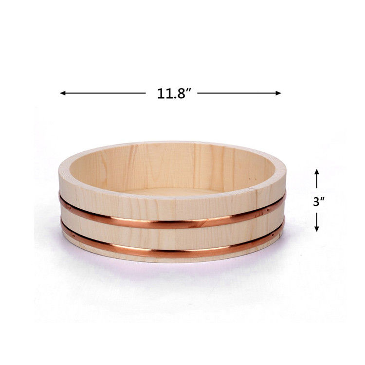 Bol grande de madera del arroz de Hangiri del pino blanco del diámetro los 39cm