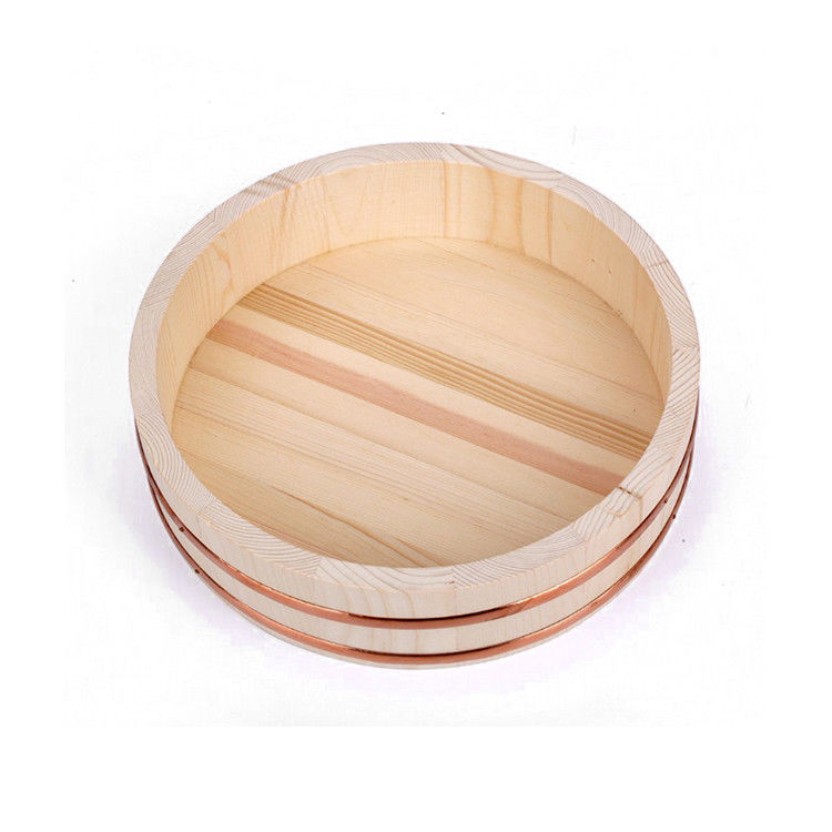 Bol grande de madera del arroz de Hangiri del pino blanco del diámetro los 39cm
