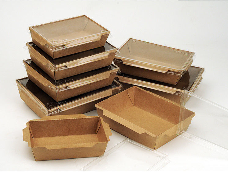 Fiambrera para llevar disponible de Brown Kraft con la tapa del ANIMAL DOMÉSTICO
