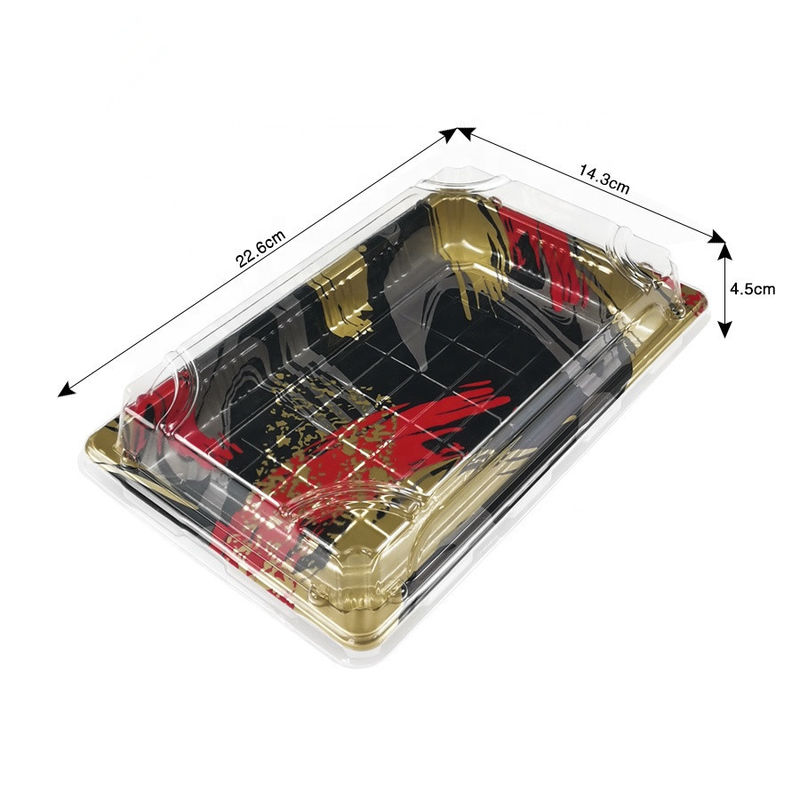 Caja plástica disponible reciclable del sushi con la tapa anti de la niebla