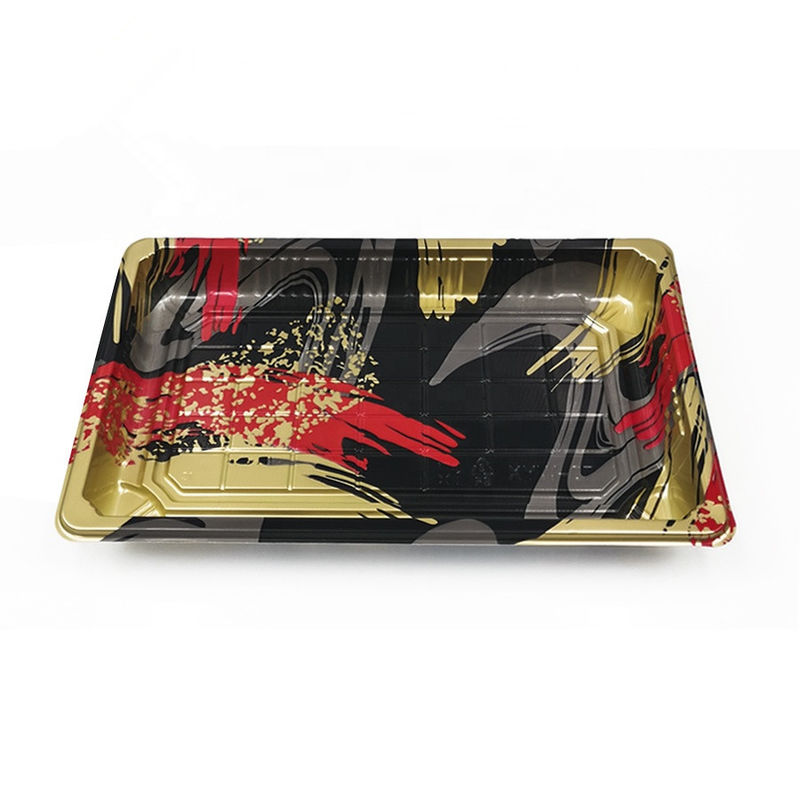 Caja plástica disponible reciclable del sushi con la tapa anti de la niebla