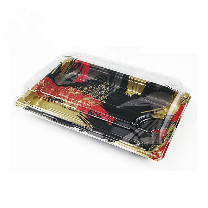 Caja plástica disponible reciclable del sushi con la tapa anti de la niebla