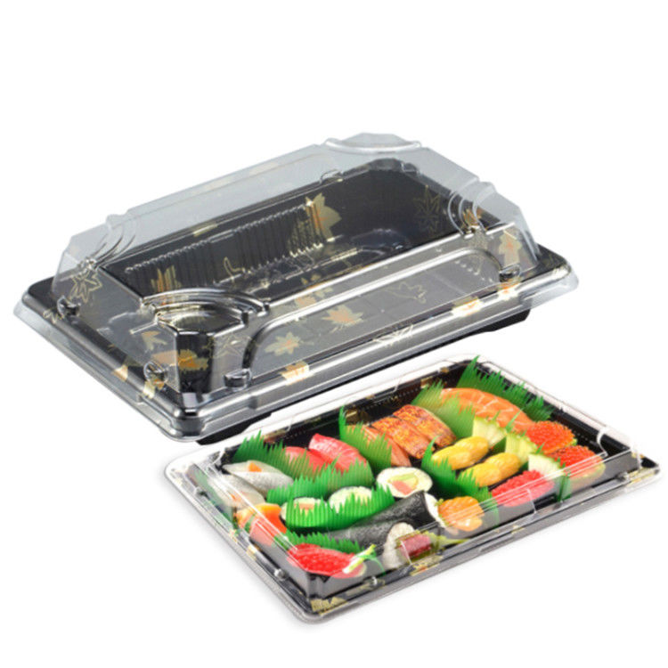 Envases para llevar del sushi plástico reciclable con la tapa clara