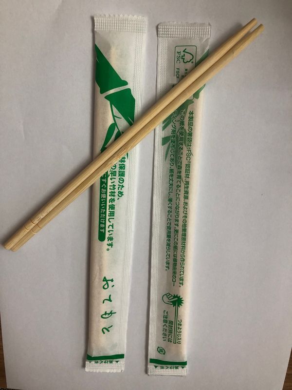 Logotipo de encargo de bambú de papel de Logo Bamboo Twins Chopsticks With que embala