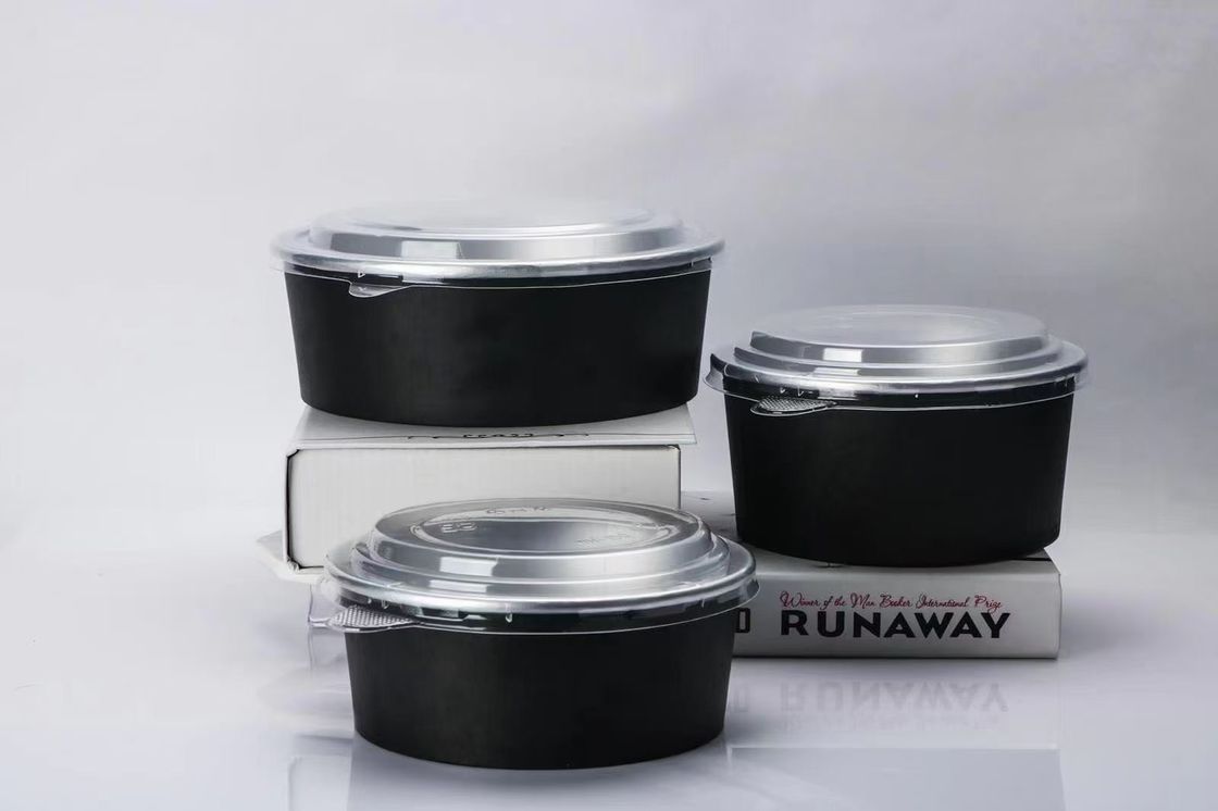Envase para llevar redondo 1300ml del papel de aluminio de la comida rápida de Smoothwall con la tapa