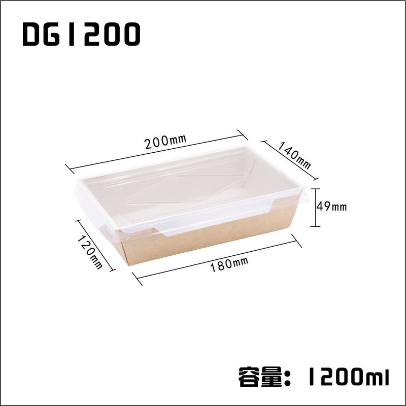 Bulto de la caja de papel de Kraft del arroz de la fritada del cuadrado de la categoría alimenticia impermeable a la grasa con la cubierta