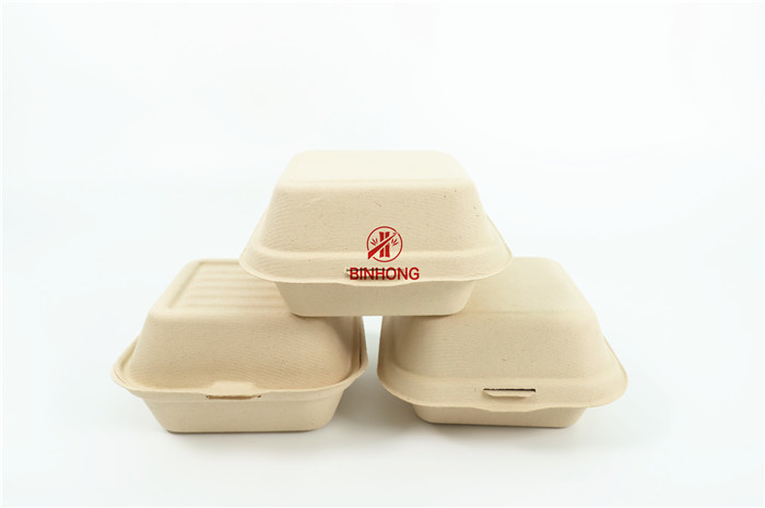 Disponible biodegradable de la caja de Straw Takeaway Food Container Burger del trigo