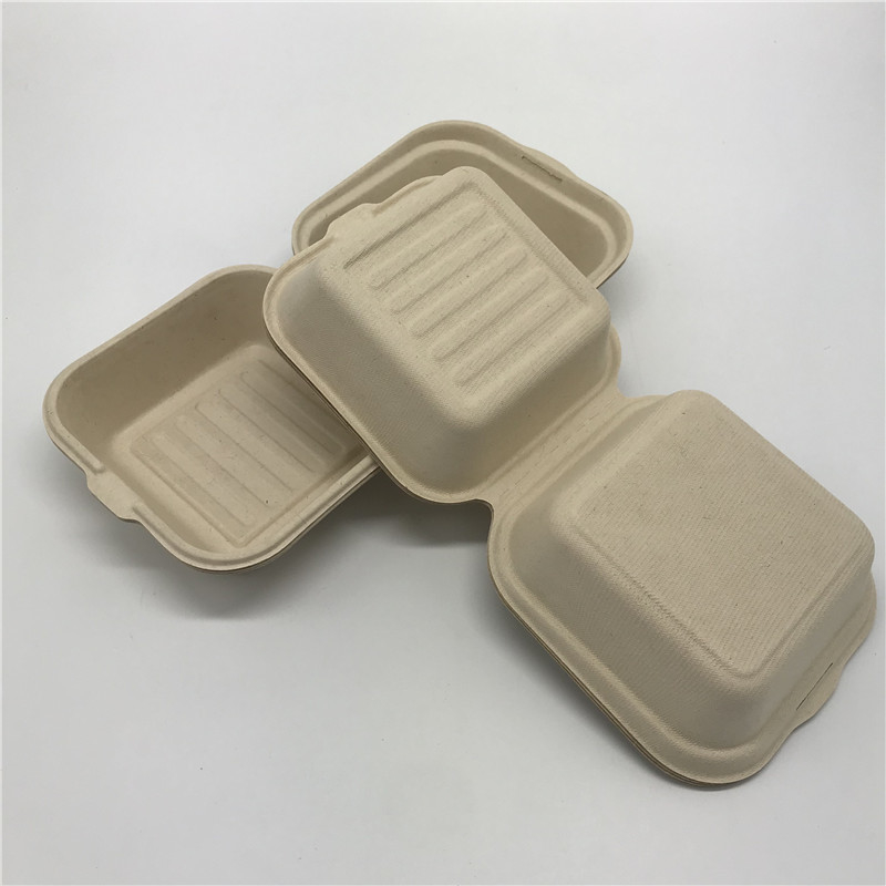 Disponible biodegradable de la caja de Straw Takeaway Food Container Burger del trigo