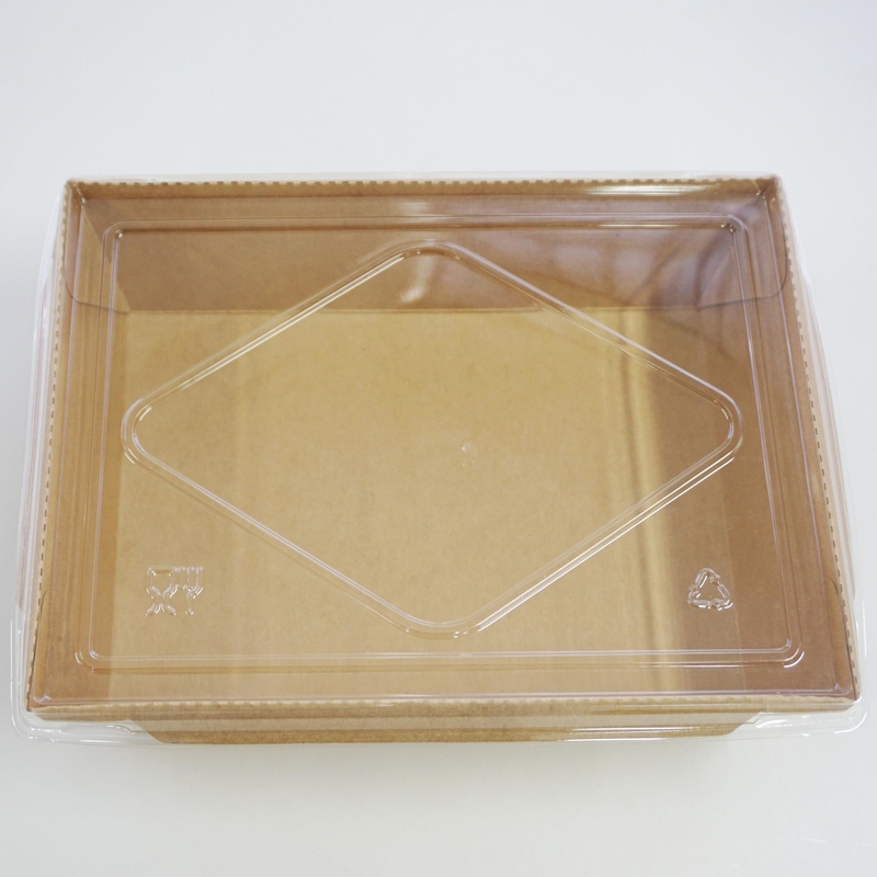 Fiambrera rectangular 500ml biodegradable disponible - 2100ml de Kraft de la ensalada