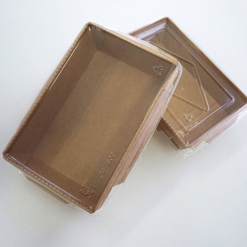 Fiambrera rectangular 500ml biodegradable disponible - 2100ml de Kraft de la ensalada