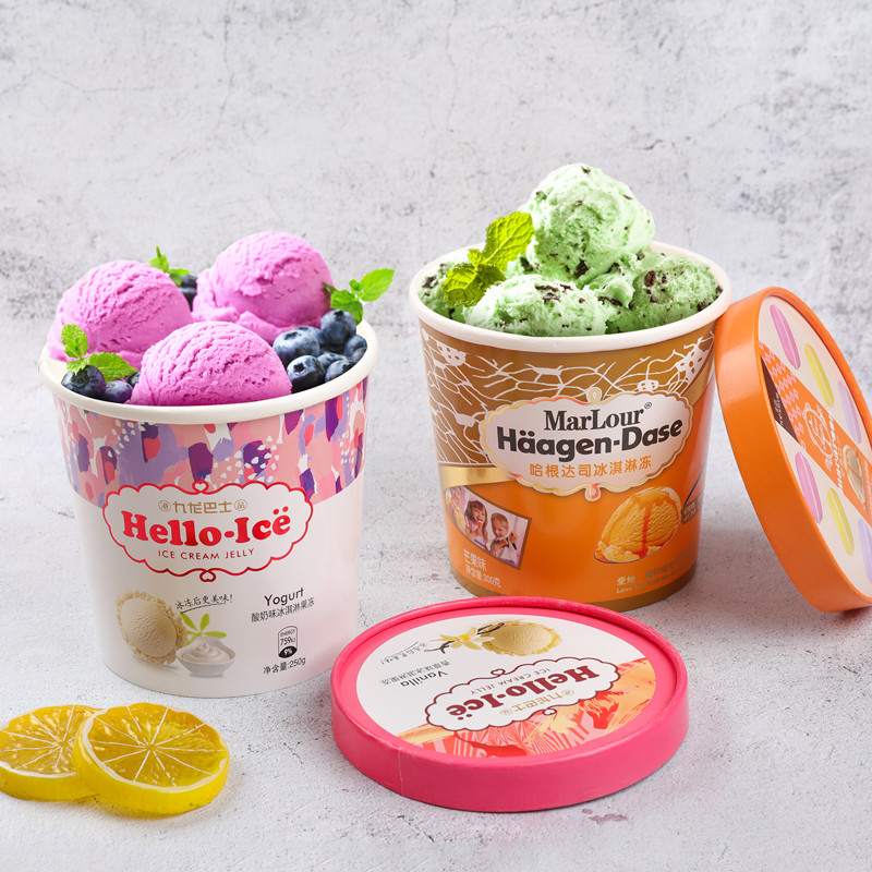 PLA disponible de la taza de papel del helado que cubre el empaquetado biodegradable del yogur