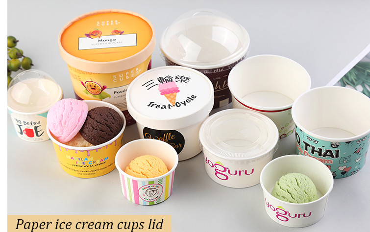 PLA disponible de la taza de papel del helado que cubre el empaquetado biodegradable del yogur