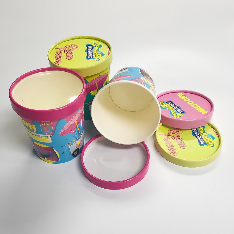 Taza de un sólo recinto de papel 7oz biodegradable 32oz del helado de Kraft
