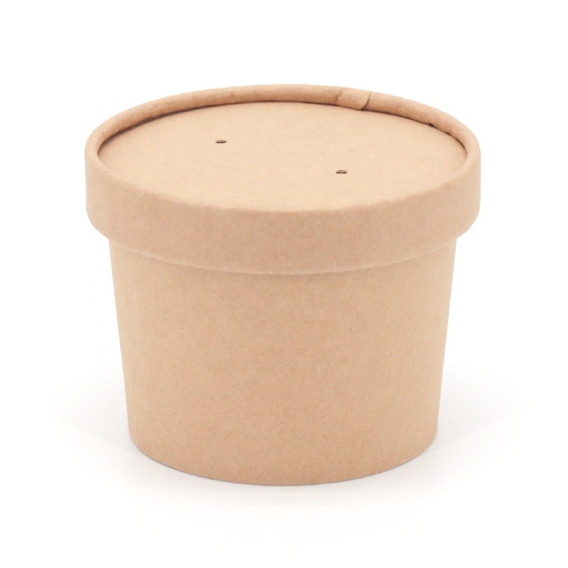 Taza de encargo del postre del helado del papel de imprenta con la tapa