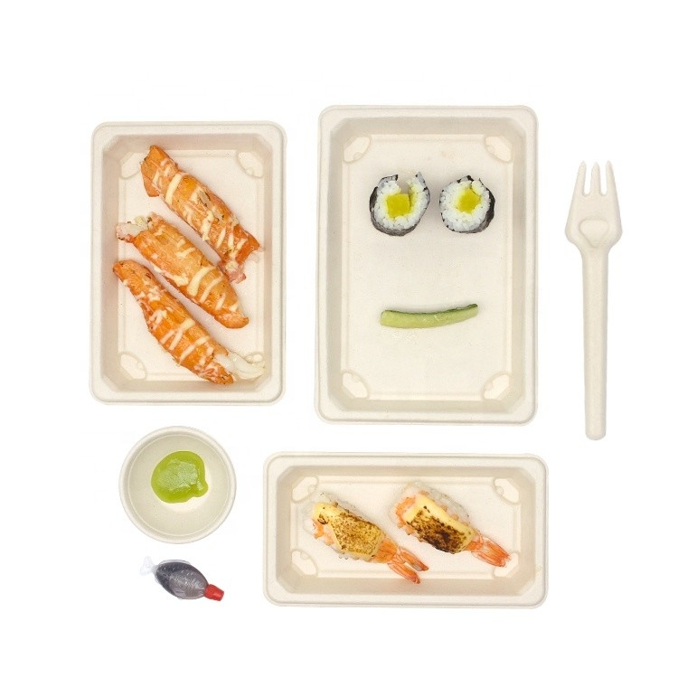 Abonable biodegradable amistoso de Eco de la caja de embalaje del sushi de la torta