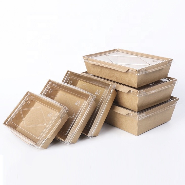 Fiambrera biodegradable disponible 500ml rectangular - 2100ml de Kraft del envase de comida